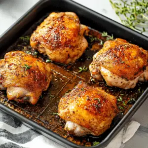 Baked Chicken Thighs Recipe - cookingwithjessica.com