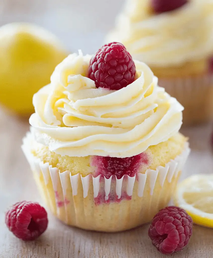 Raspberry Lemon Heaven Cupcakes Recipe - cookingwithjessica.com