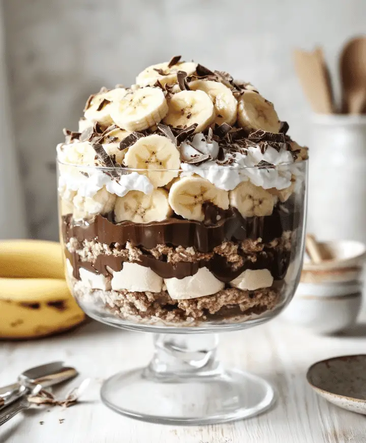 Chocolate Peanut Butter Banana Cream Trifle Recipe